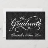 Het Afstuderen zwarte Afstuderen van Elegant Kaart (Voorkant)
