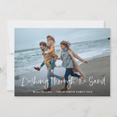 Het aftappen door de zand | Foto van kuststrand Feestdagenkaart (Voorkant)