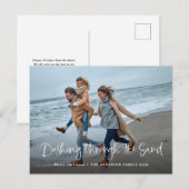 Het aftappen door de zand | Foto van kuststrand Feestdagenkaart (Voorkant / Achterkant)