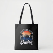 Het aftellen is voorbij, het is cruisetijd, famili tote bag (Voorkant)