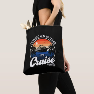 Het aftellen is voorbij, het is cruisetijd, famili tote bag