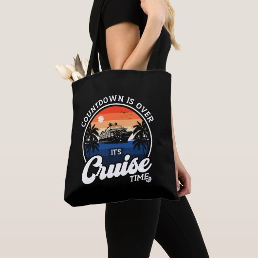 Het aftellen is voorbij, het is cruisetijd, famili tote bag (Dichtbij)