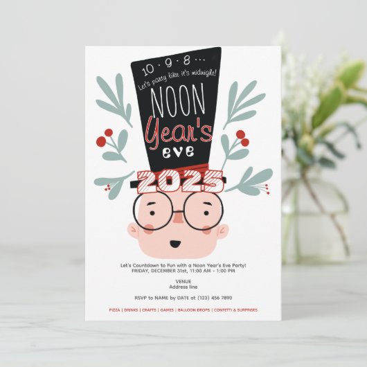 Het aftellen van de middag tot het middagfeest kaart (Staand voorkant)