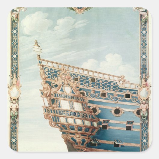 Het aftercastle van de "Le Soleil Royal" Vierkante Sticker (Voorkant)