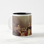 Het aftreden van George Washington Tweekleurige Koffiemok (Voorkant links)