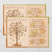 Het afvallen in de najaarse liefde Baby shower nod Kaart (Voorkant / Achterkant)