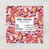 Het afvallen laat het Autumn Ontwerp van de Waterv Vierkante Visitekaartje (Achterkant)