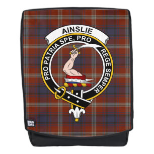 Het Ainslie Ancient Clan Crest Tartan Schotse Plai Rugtassen