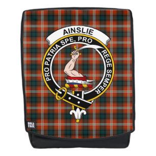 Het Ainslie Clan Crest Tartan Plaid Rugtassen