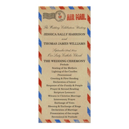 Het  Airmail Wedding Collectie - Programma (Voorkant)