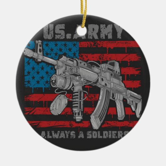 HET AK47-MACHINE-PISTOOL KERAMISCH ORNAMENT (Voorkant)