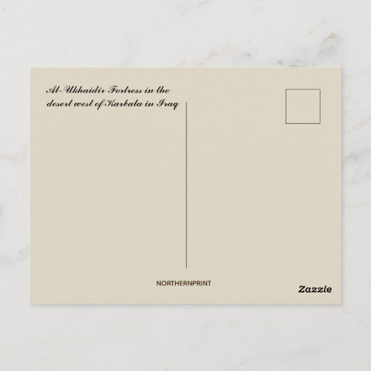 Het Al-Ukhaidir fort in Irak Briefkaart (Achterkant)