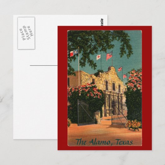 Het Alamo  Texaans Briefkaart (Voorkant / Achterkant)