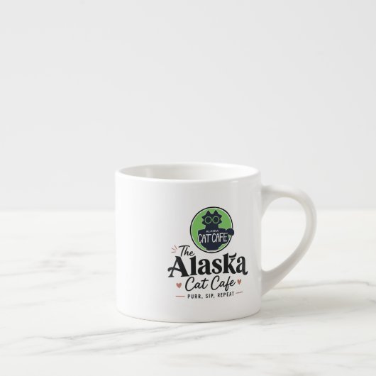 Het Alaska Cat Cafe “Purr, Sip, Repeat” Espresso Kop (Rechts)