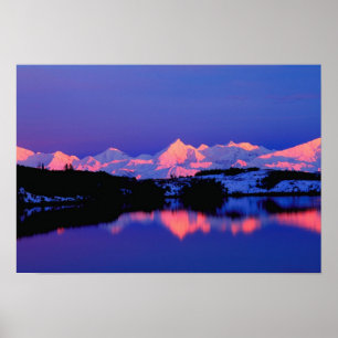 Het Alaskan-gebied grenst aan Mt. Denali; Poster