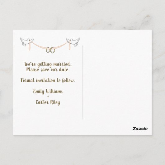 Het Album van de bruiloft sparen de Datum Briefkaart (Achterkant)