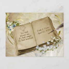 Het Album van de bruiloft sparen de Datum Briefkaart