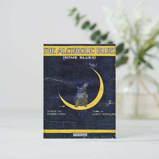 Het alcoholische blauw briefkaart (Staand voorkant)