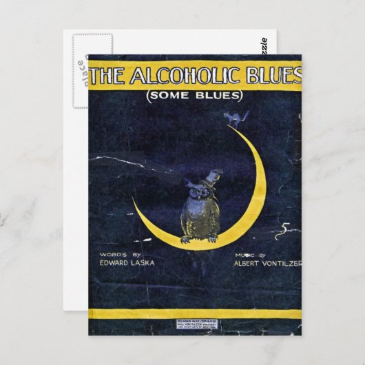 Het alcoholische blauw briefkaart (Voorkant / Achterkant)