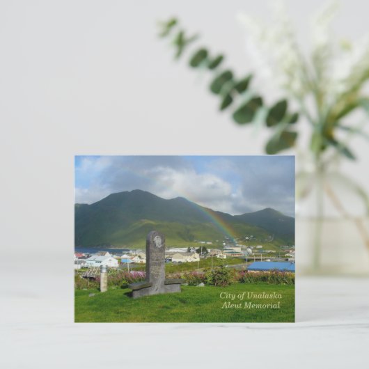 Het Aleut Memorial in Unalaska Briefkaart (Staand voorkant)
