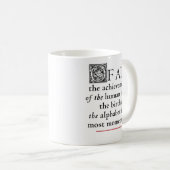 Het Alfabet - Goudy's Centaur Koffiemok (Voorkant rechts)