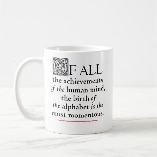 Het Alfabet - Goudy's Centaur Koffiemok (Links)