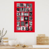 Het alfabet met afbeeldingen letters poster (Keuken)