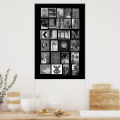 Het alfabet met afbeeldingen letters poster (Keuken)