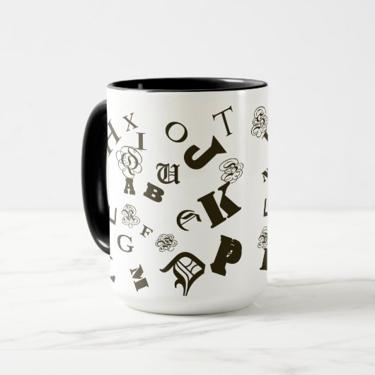 Het alfabet mok (Voorkant links)