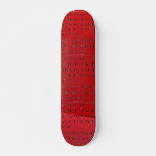 Het alfabet skateboard
