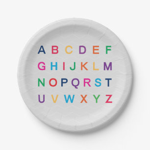 Het alfabet van ABC dat kleurrijke ABC-letters lee Papieren Bordje