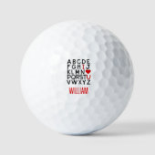 Het Alfabet van Liefde Golfbal Golfballen (Voorkant)