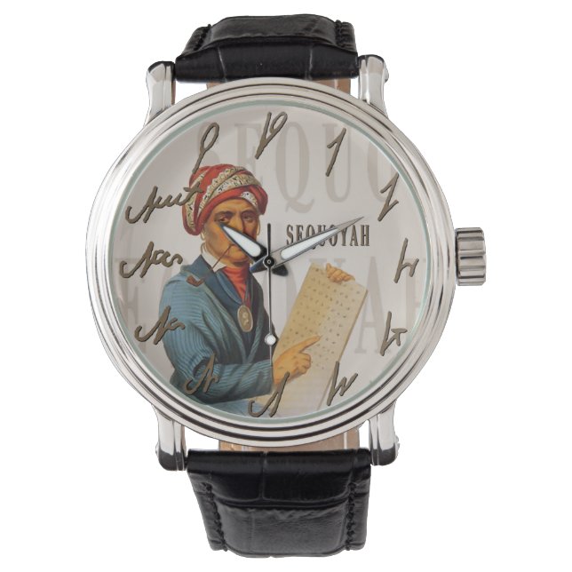 Het alfabet van Sequoyah Horloge (Voorkant)