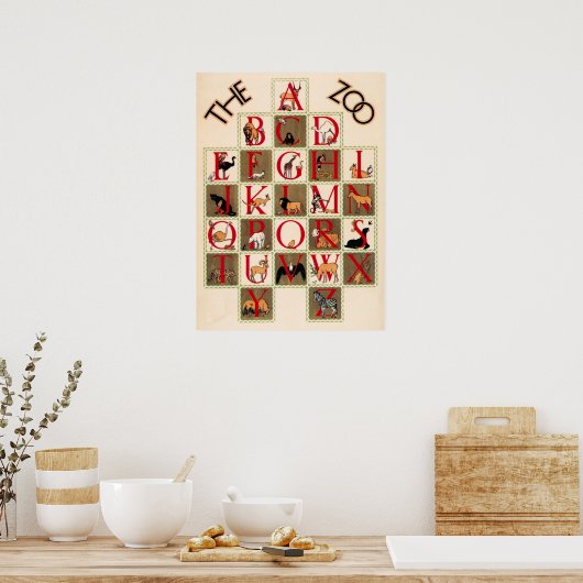 Het Alfabet Zoo Poster (Keuken)