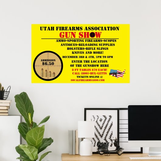 Het algemene Pistool Show Event Gedetailleerd pict Poster (Thuiskantoor)