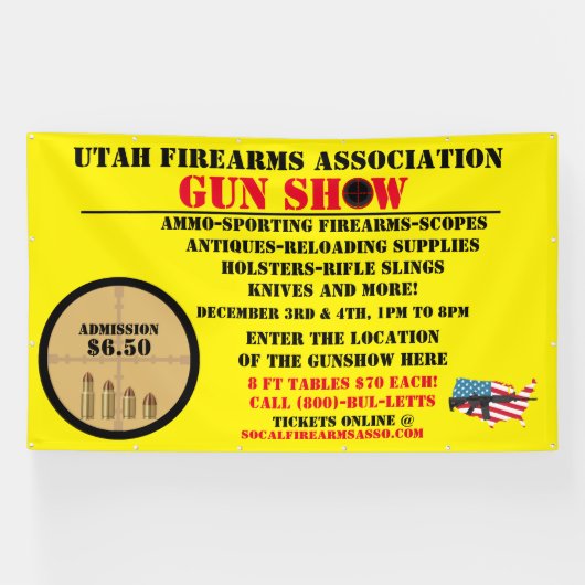 Het algemene Pistool Show Event Gedetailleerd pict Spandoek (Horizontaal)