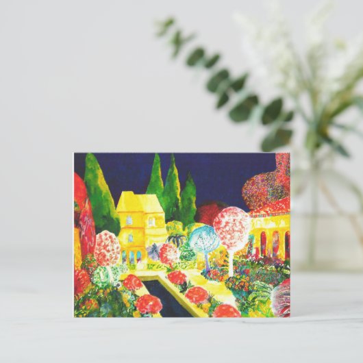 Het Alhambra bij nacht. Briefkaart (Staand voorkant)