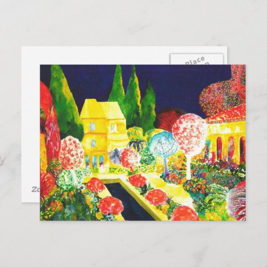 Het Alhambra bij nacht. Briefkaart (Voorkant / Achterkant)