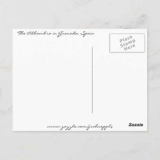 Het Alhambra Briefkaart (Achterkant)