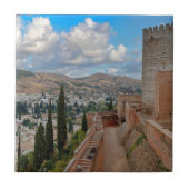Het Alhambra Fort Granada Spanje Europa Tegeltje (Voorkant)