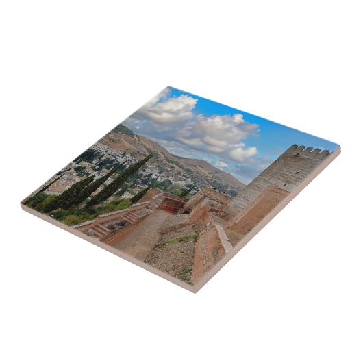 Het Alhambra Fort Granada Spanje Europa Tegeltje (Zijkant)