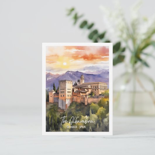 Het Alhambra Spanje beroemde reisplaats Briefkaart (Staand voorkant)