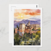 Het Alhambra Spanje beroemde reisplaats Briefkaart (Voorkant / Achterkant)