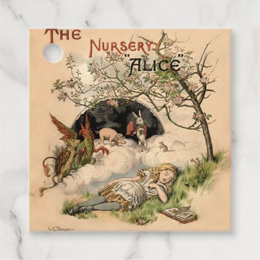 Het Alice 1890  Wonderland Hoesje Bedankjes Labels (Voorkant)