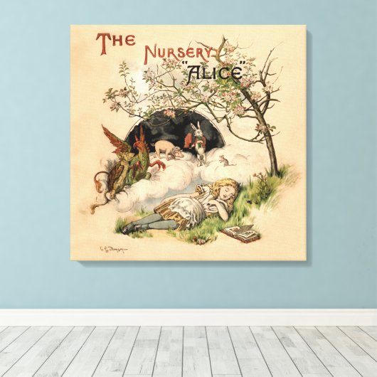 Het Alice 1890  Wonderland Hoesje Canvas Afdruk (Insitu (Houten vloer))
