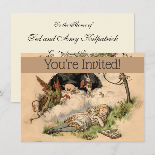 Het Alice 1890 Wonderland Hoesje Kaart (Voorkant / Achterkant)