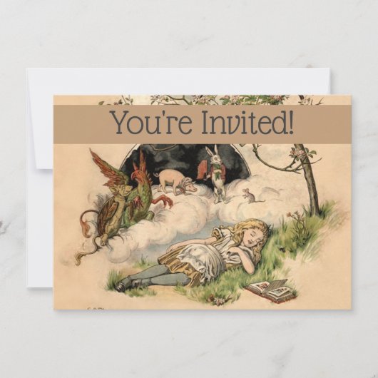 Het Alice 1890  Wonderland Hoesje Kaart (Voorkant)