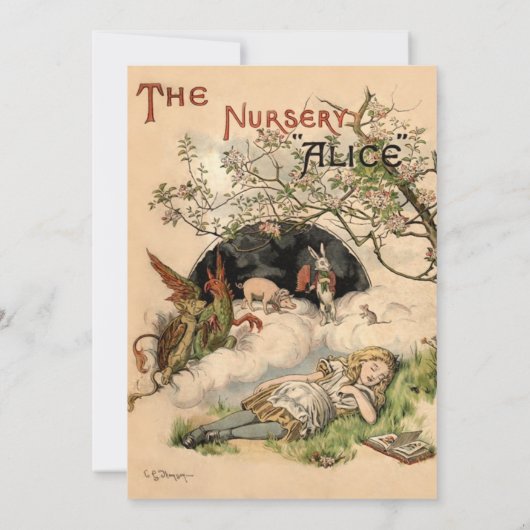 Het Alice 1890  Wonderland Hoesje Kaart (Achterkant)