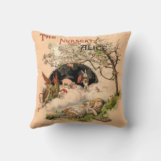 Het Alice 1890  Wonderland Hoesje Kussen (Achterkant)