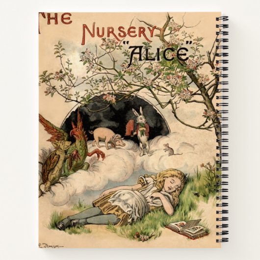 Het Alice 1890  Wonderland Hoesje Notitieboek (Achterkant)